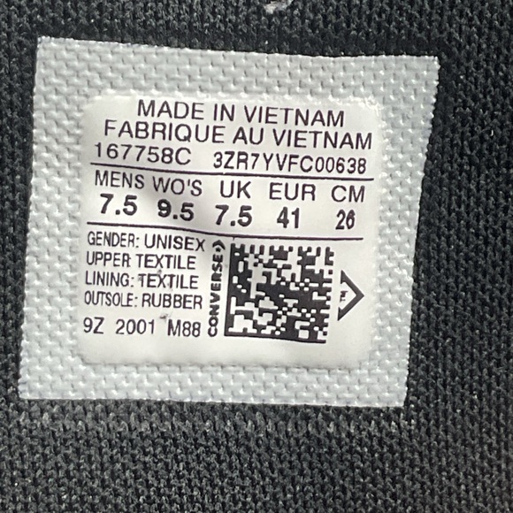 Converse Unisex Chuck Taylor High Top Sneakers Pride Rainbow M7.5 W9.5 - Picture 7 of 7